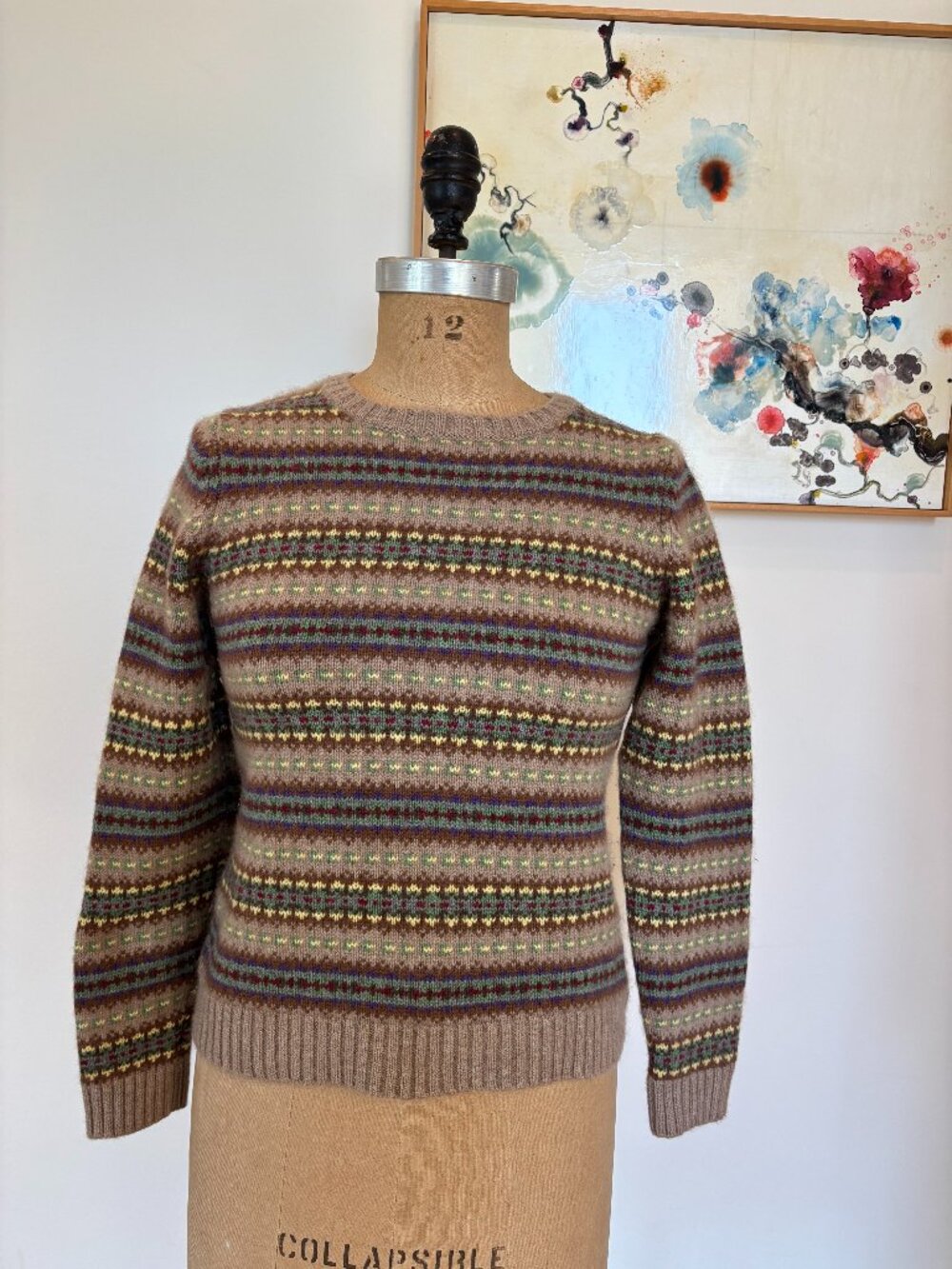 Sojrn Womens Cashmere Fair Isle Sweater